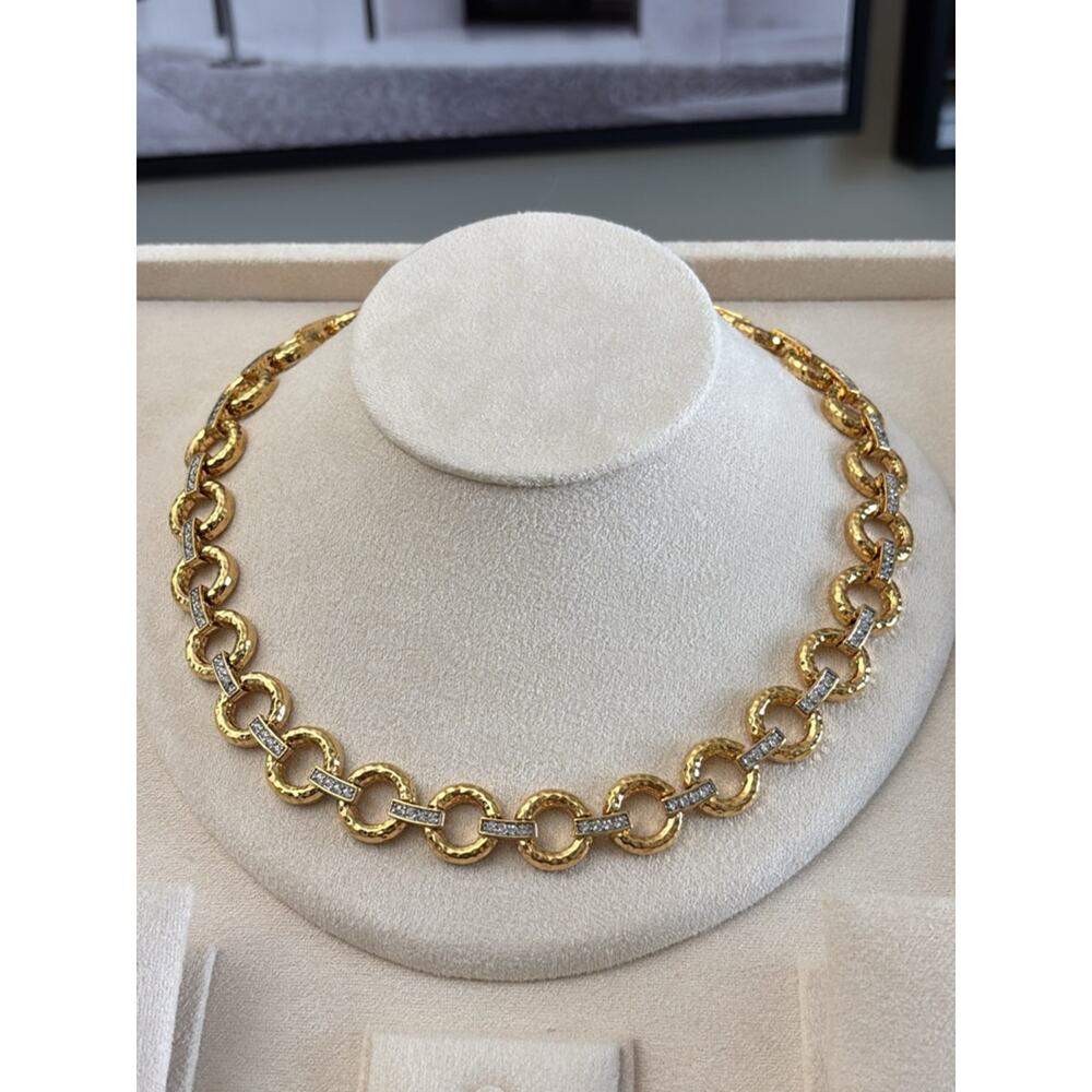 Nina Ricci Gold Plated Necklace with Swarovski Crystals - 17-18"